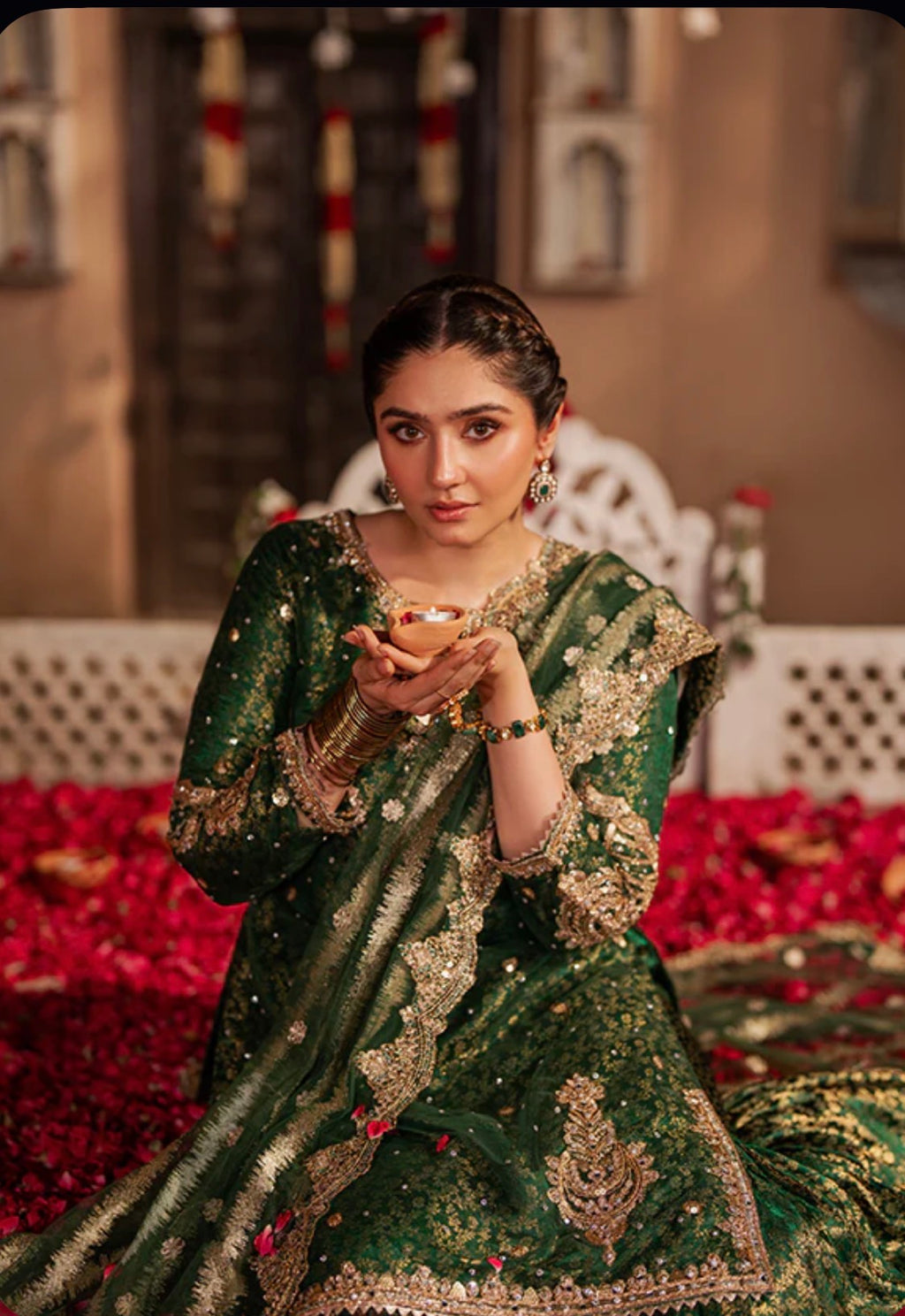 RANJHANA | 3 piece Luxury Embroidered wedding Gharara stitched suit