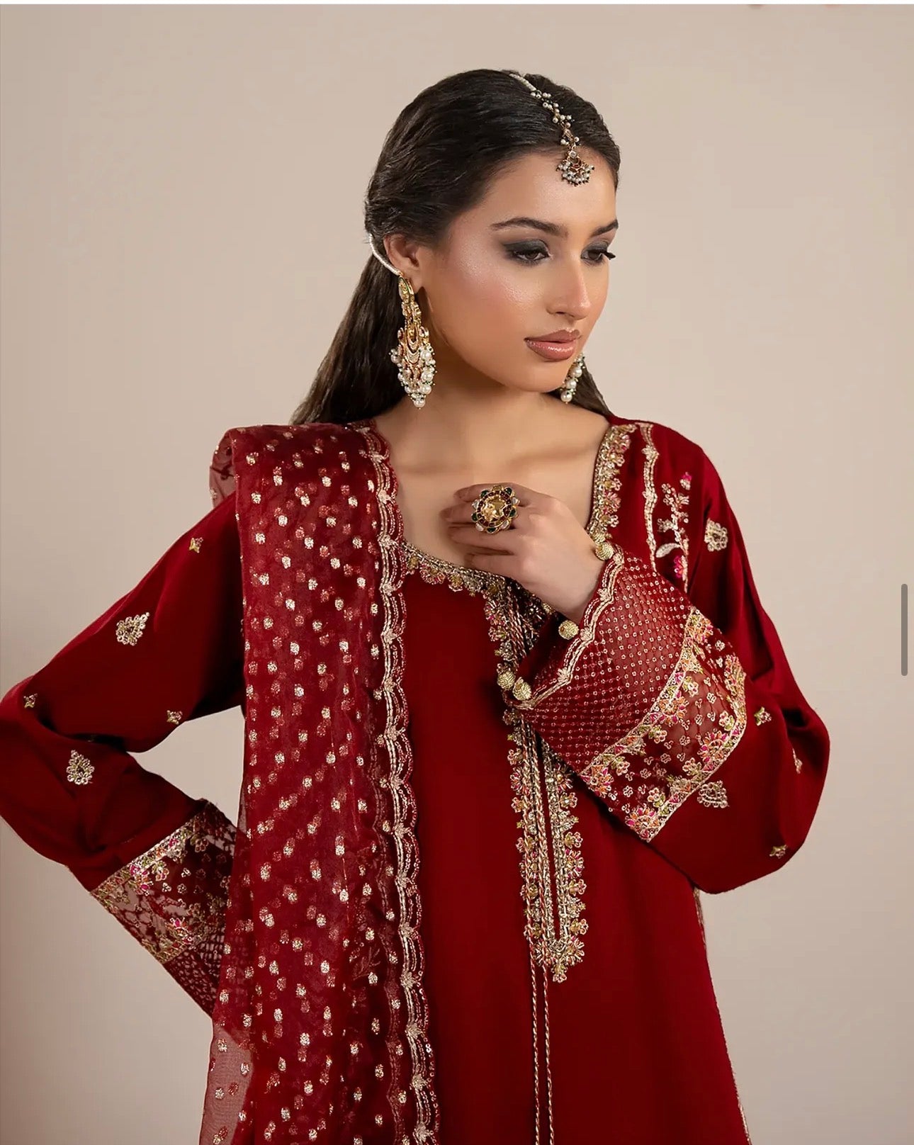 CHAAND RAAT | 3 piece Embroidered Raw Silk suit