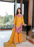 IMROZIAA | 3 piece Embroidered chiffon wedding Gharara Suit