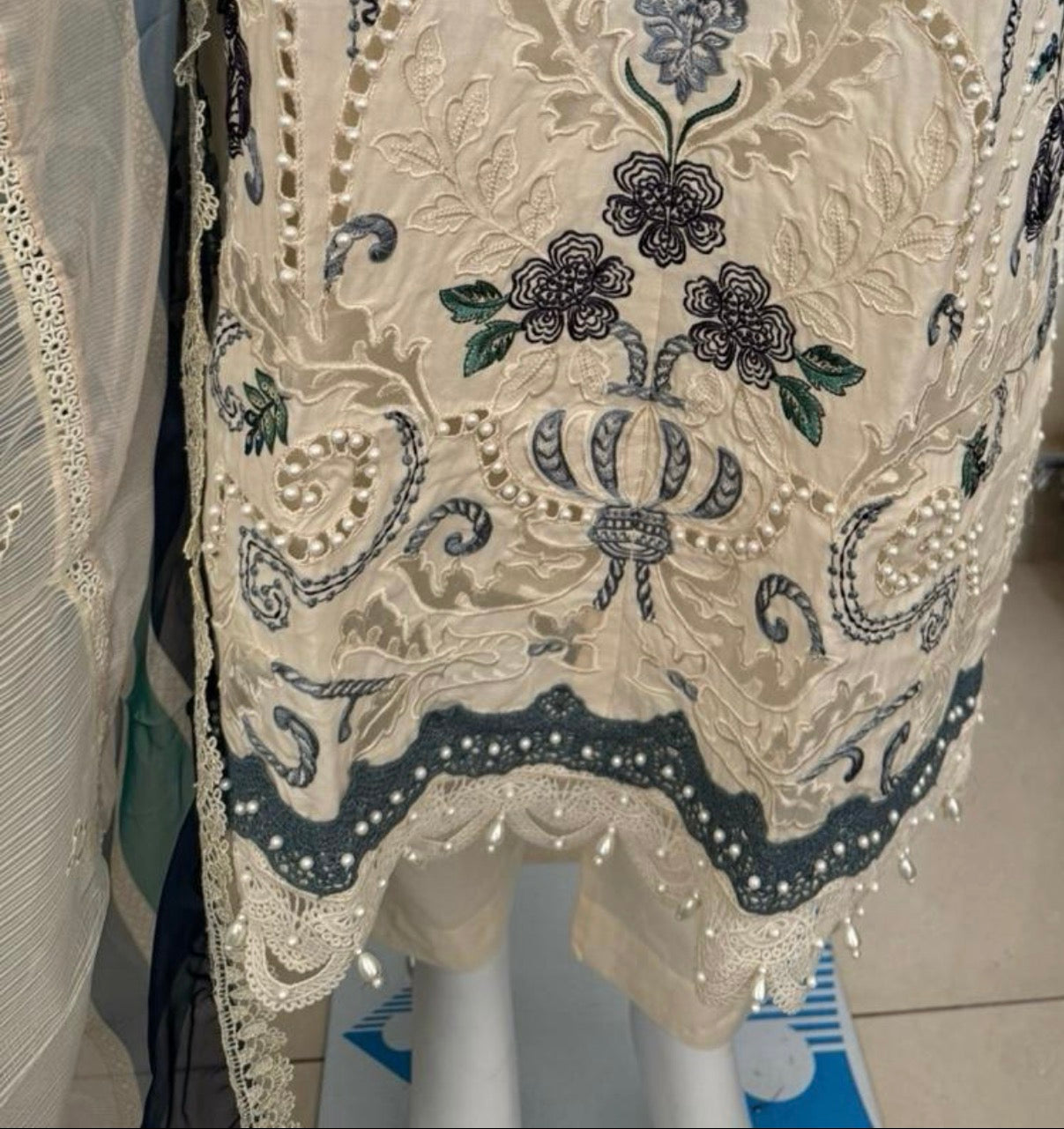 Azure Bloom | 3 piece Luxury Embroidered Lawn Suit