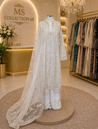 CHANDNI | 3 piece Embroidered soft organza sharara Suit