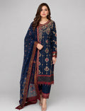 MEENA | 3 pcs Heavy Embroidered silk wedding suit