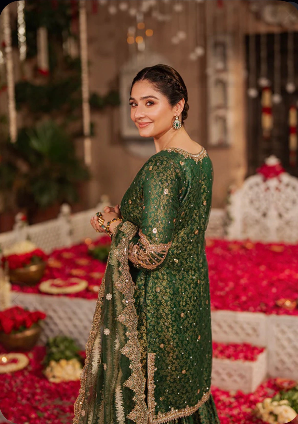 RANJHANA | 3 piece Luxury Embroidered wedding Gharara stitched suit