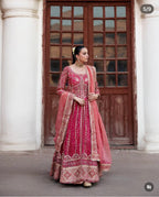 ZARIAH | 3 piece heavy Embroidered Lehnga with Long shirt wedding dress