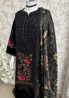 D9 MARIA.B Inspired Black Embroidered 3PC Suit
