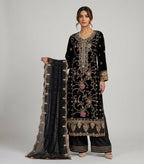 MAHRUKH | 3 piece Heavy Embroidered velvet wedding Suit
