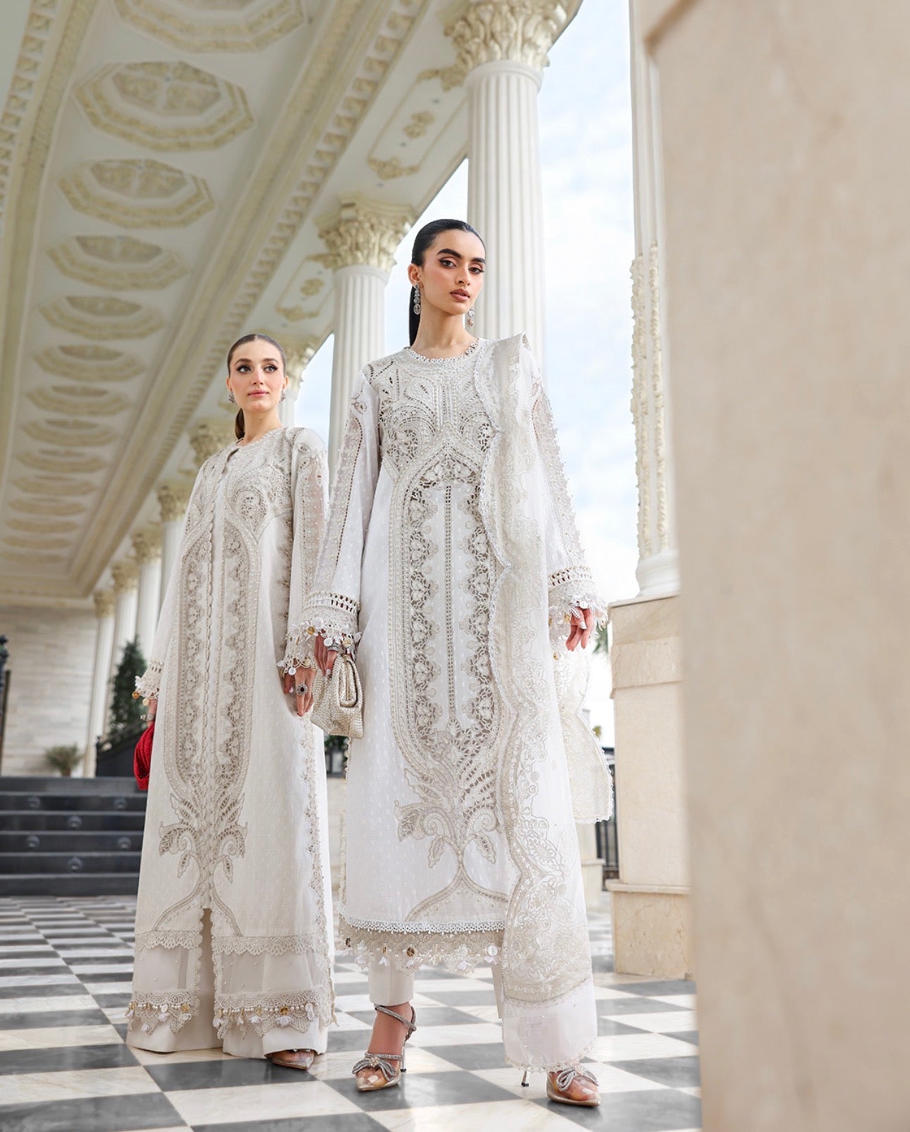 D1 MARIA.B inspired | 3 piece Embroidered cotton Lawn stitched suit