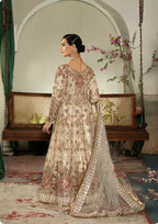 AROMMA | 3 piece Luxury Embroidered wedding anarkali Maxi dress comes with Potli bag