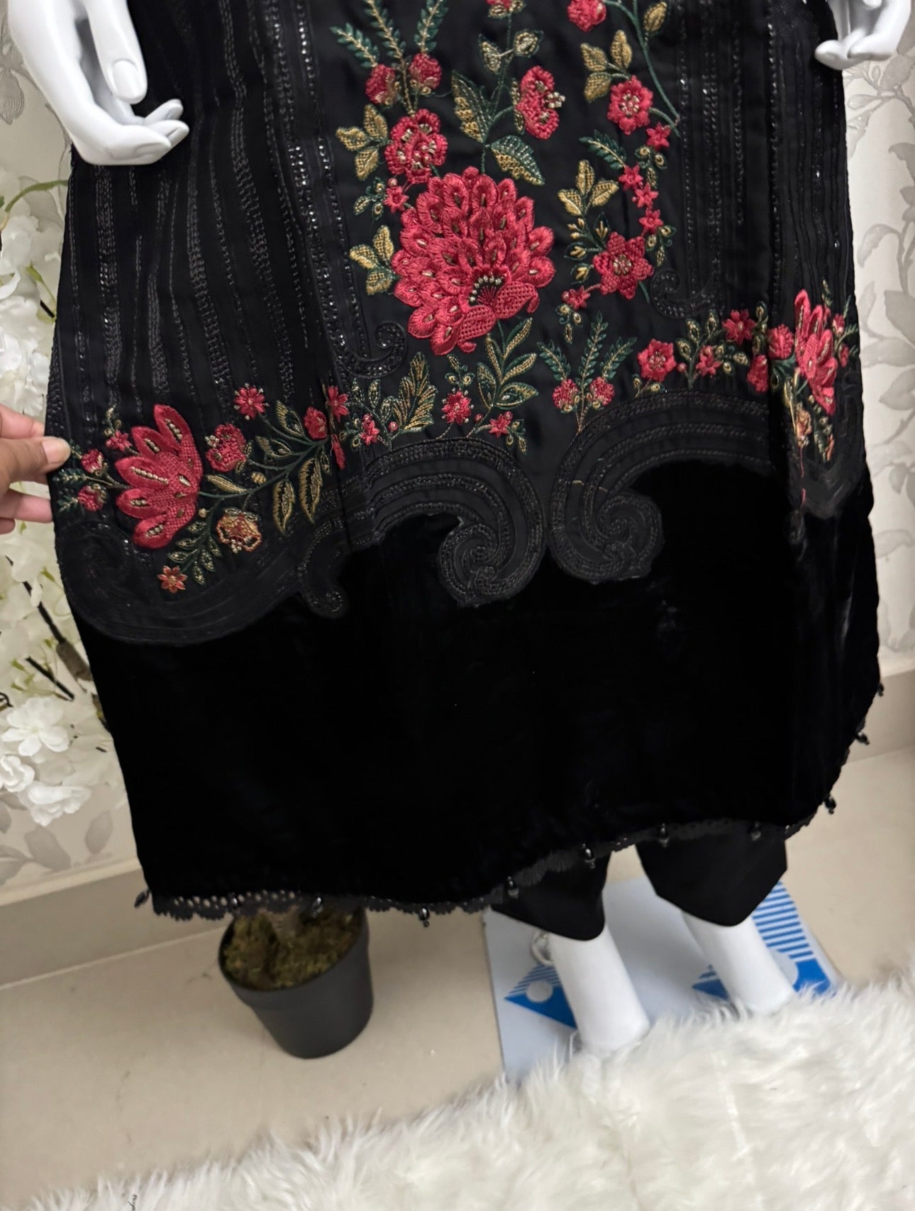 D9 MARIA.B Inspired Black Embroidered 3PC Suit