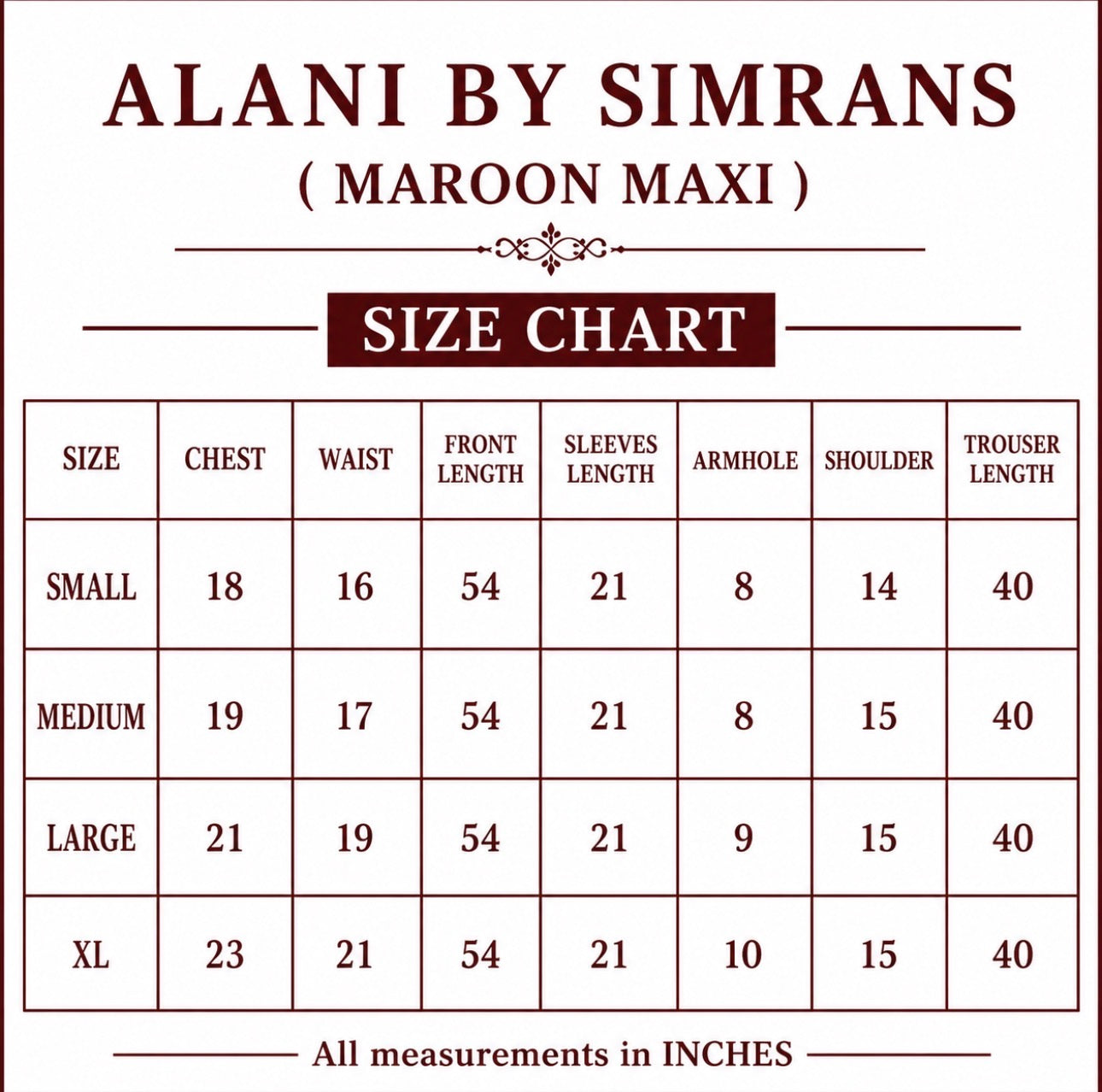 ALANI Royal Maroon | 3 pieces heavy embroidered chiffon Maxi Dress
