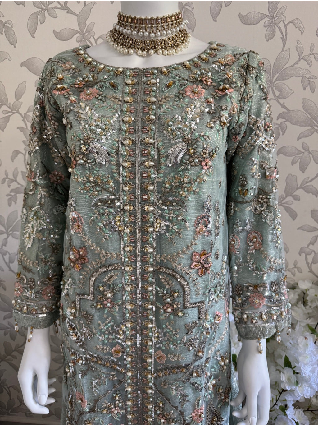 PEARLS | Luxury Hand-Embellished Pakistani 3 pcs Suit