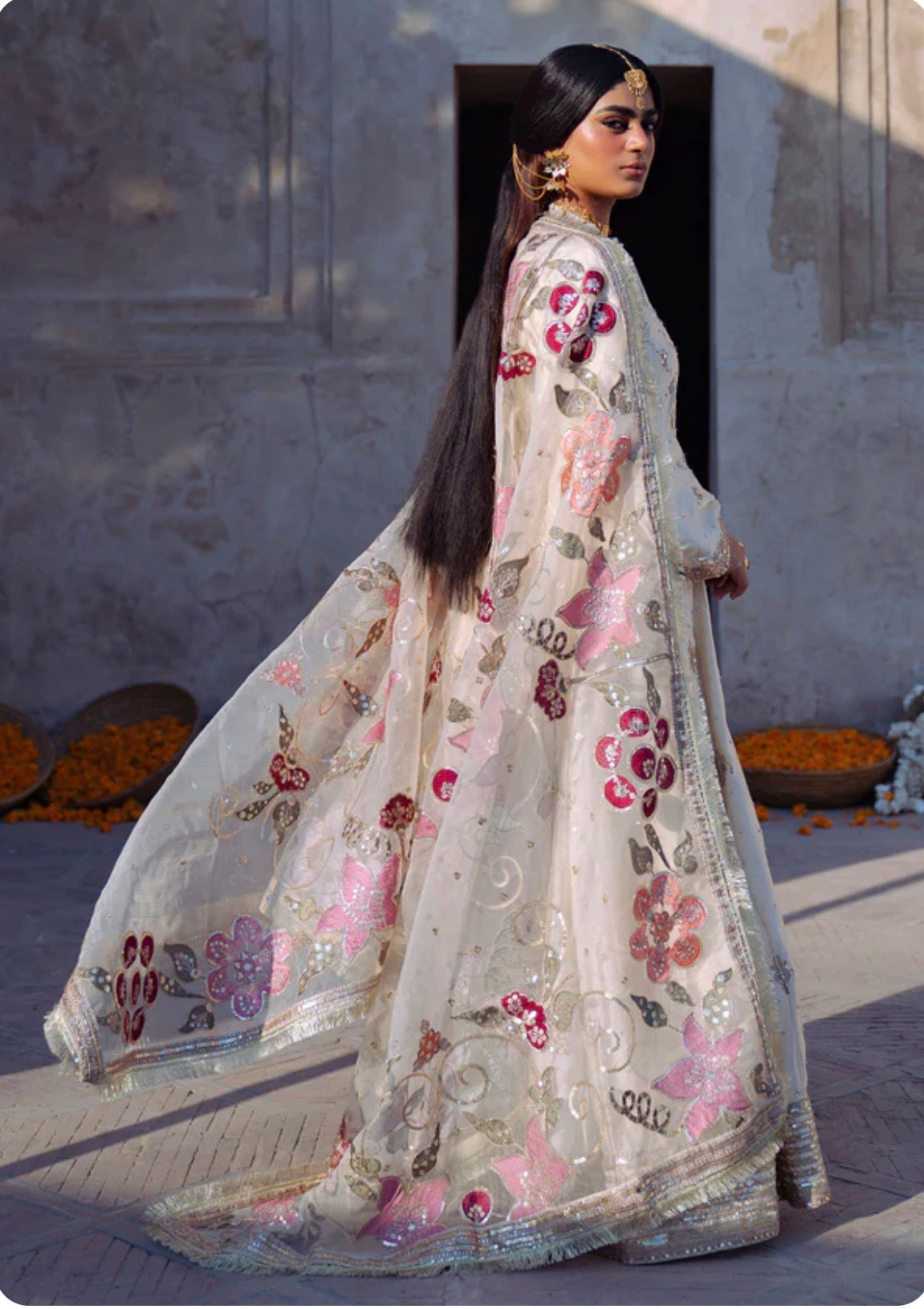 SARAPAH | 3 piece Pakistani Silk Luxury Embroidered Silk Maxi- wedding dress