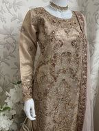 AMAIRA | 3 pieces heavy Embroidered shinny Masoori wedding Gharara Suit