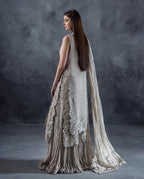 MOONSTONE | 3 piece Luxury Embroidered Pakistani Suit with Crushed Sharara & Duppatta