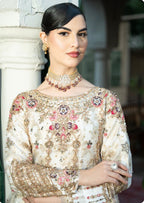 AROMMA | 3 piece Luxury Embroidered wedding anarkali Maxi dress comes with Potli bag