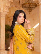 SHAMA | 3 piece heavy embroidered chiffon sharara suit