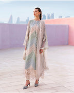 Mint Pearl | 3 piece Luxury Embroidered chikankari Lawn Suit