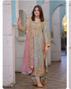 SAHAR | 3 piece heavy Embroidered chiffon wedding suit