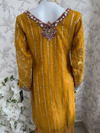IMROZIAA | 3 piece Embroidered chiffon wedding Gharara Suit
