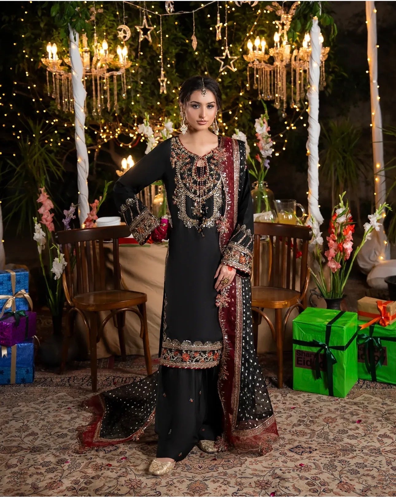 CHAAND RAAT | 3 piece Embroidered Raw Silk Suit