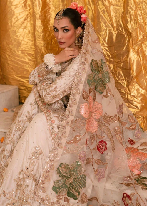 DUR | 3 piece Luxury Embroidered Pakistani silk sharara Suit | Wedding & Bridal Festive Wear