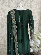 SAFFA | 3 piece Embroidered Chiffon Gharara Suit
