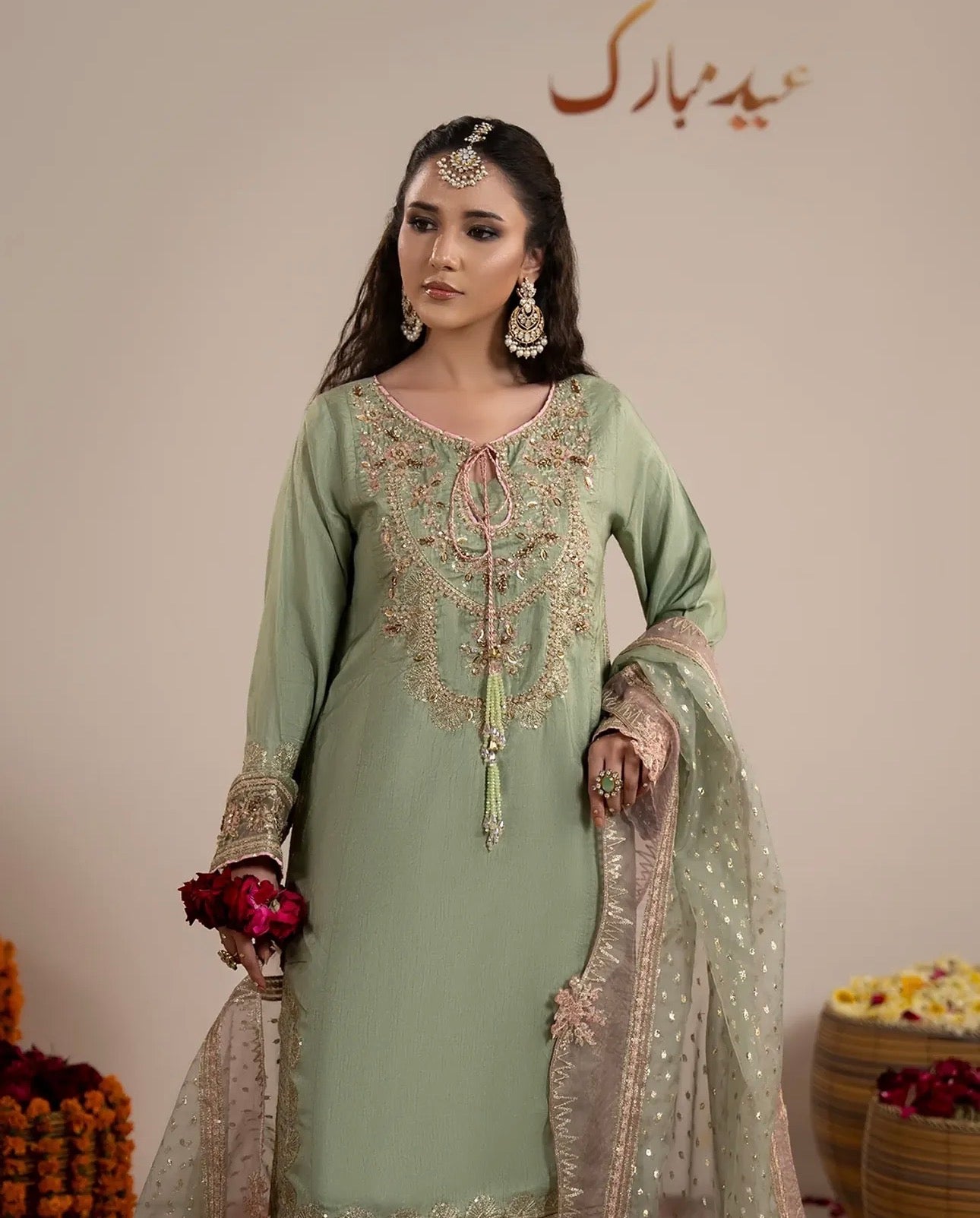 CHAAND RAAT | 3 piece Embroidered Raw Silk Suit