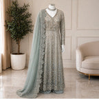 MASHAL | 3 piece heavy Embroidered Net wedding Dress