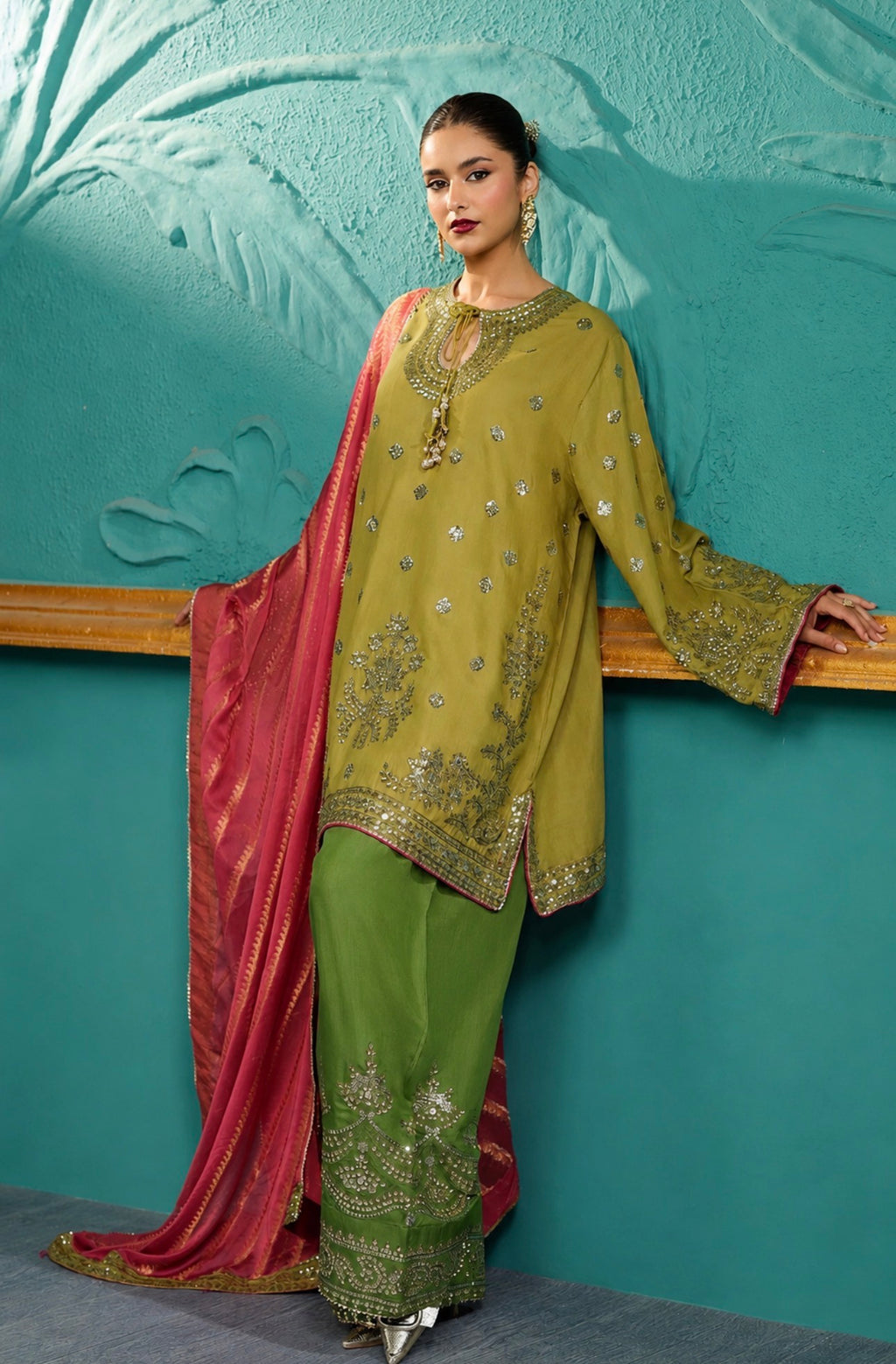 ZARMINA | 3 piece heavy Embroidered sequins work party wear stitched suit