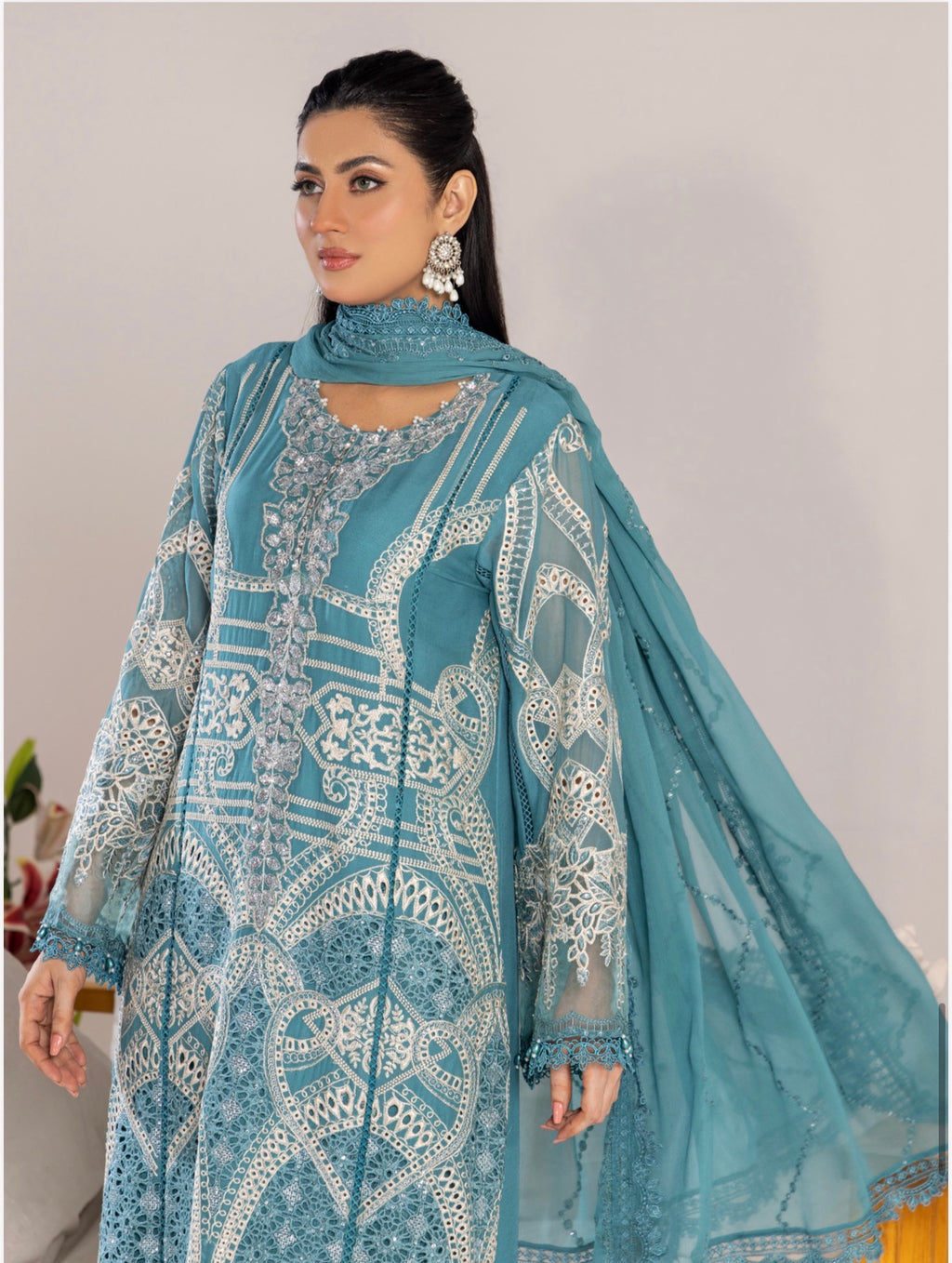 SONIYA | 3 piece heavy Embroidered Chiffon Suit