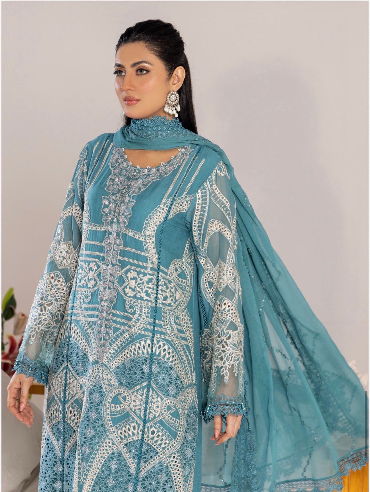 SONIYA | 3 piece heavy Embroidered Chiffon Suit