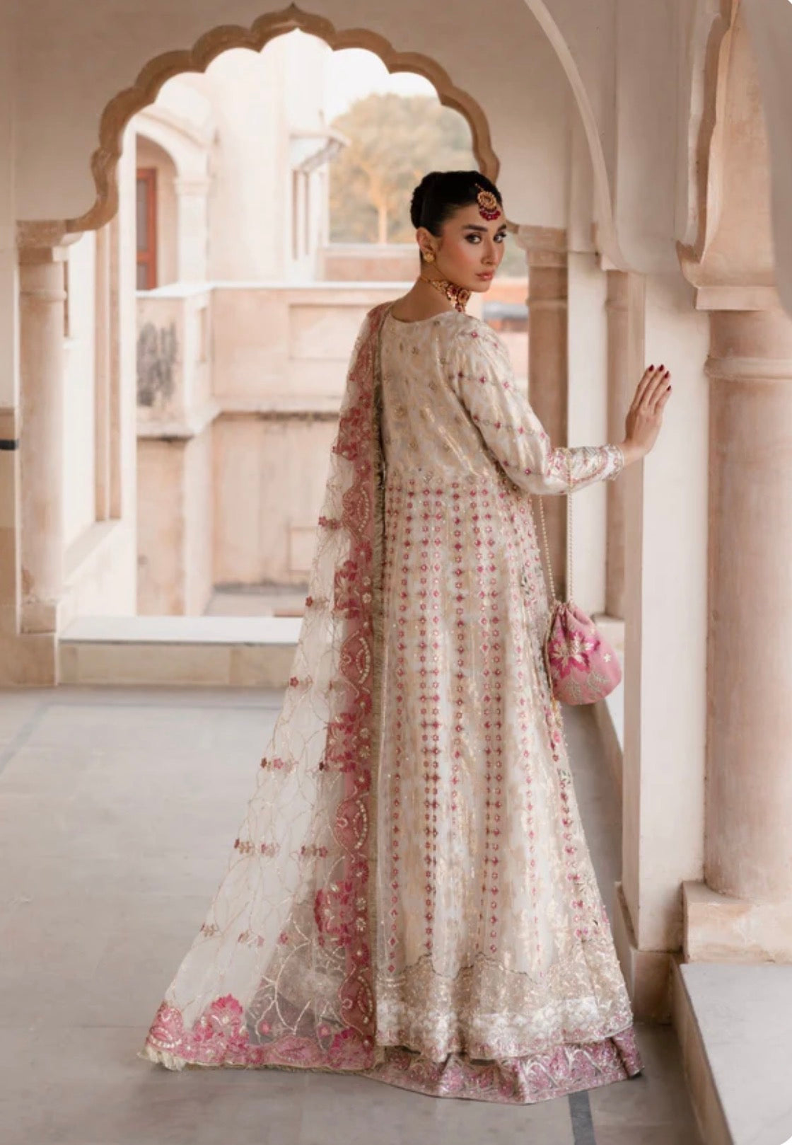 SHANZAAY | 3 piece Embroidered wedding Maxi