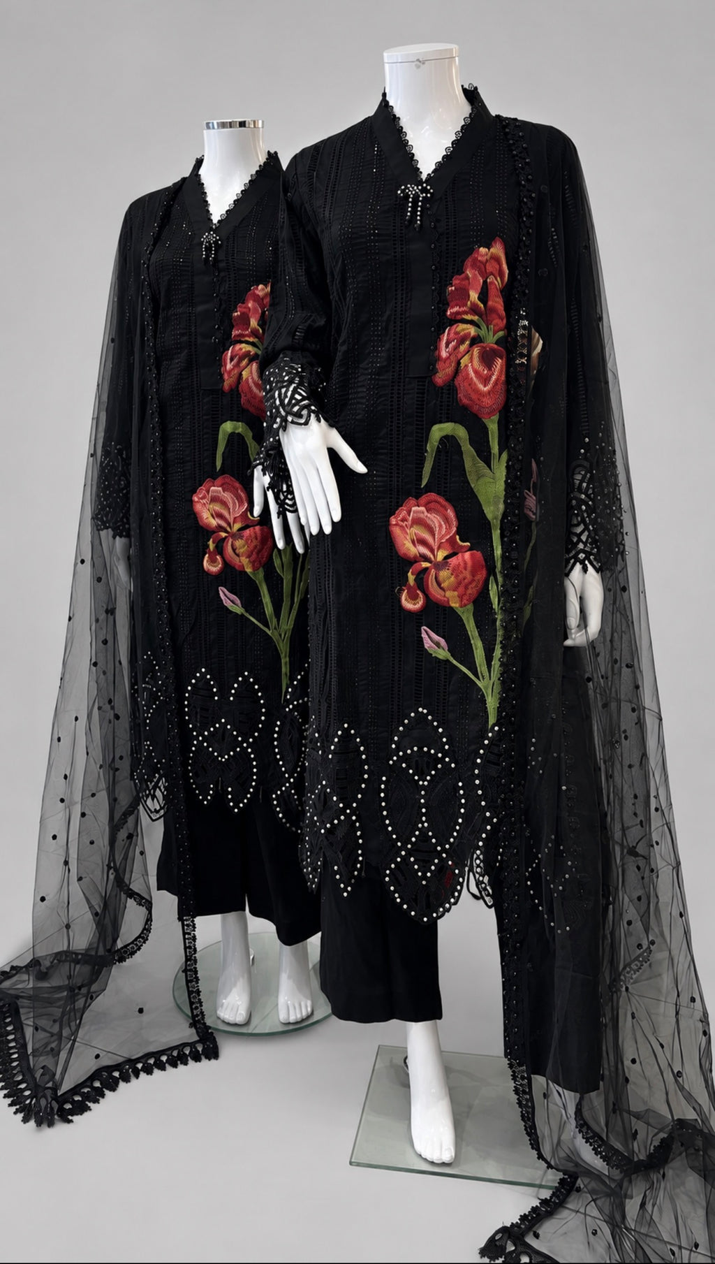 D10 MARIA.B inspired | 3 piece Embroidered Luxury stitched suit