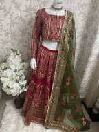 GUL BADAN | 3 piece Embroidered Pakistani bridal Lehenga choli collection