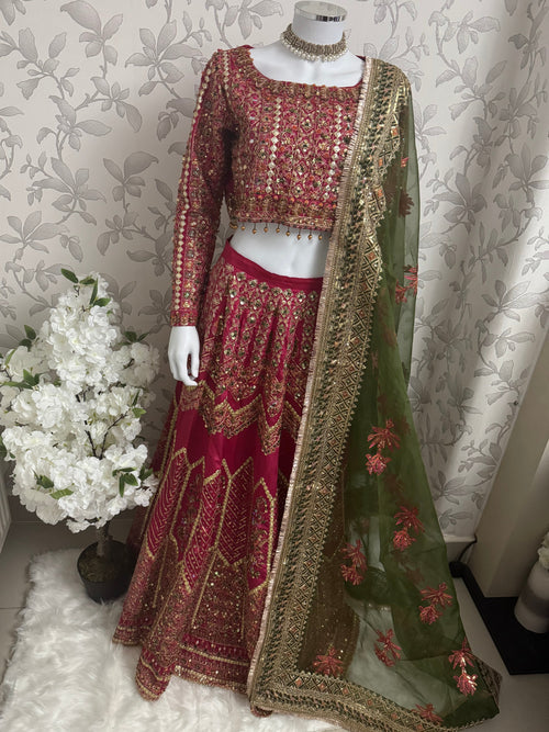 GUL BADAN | 3 piece Embroidered Pakistani bridal Lehenga choli collection