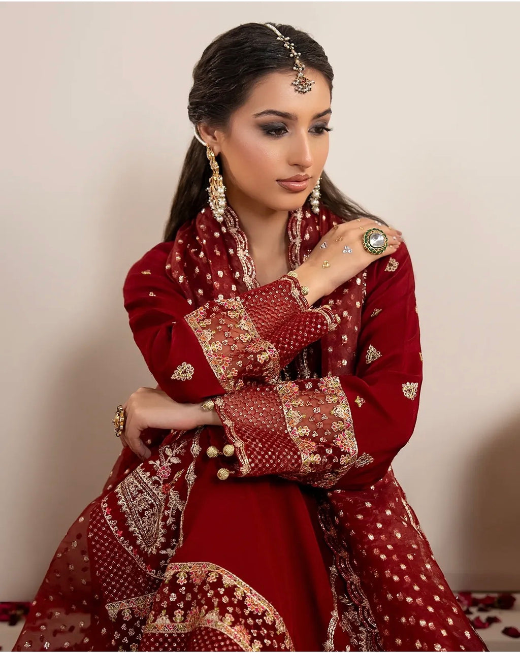 CHAAND RAAT | 3 piece Embroidered Raw Silk suit