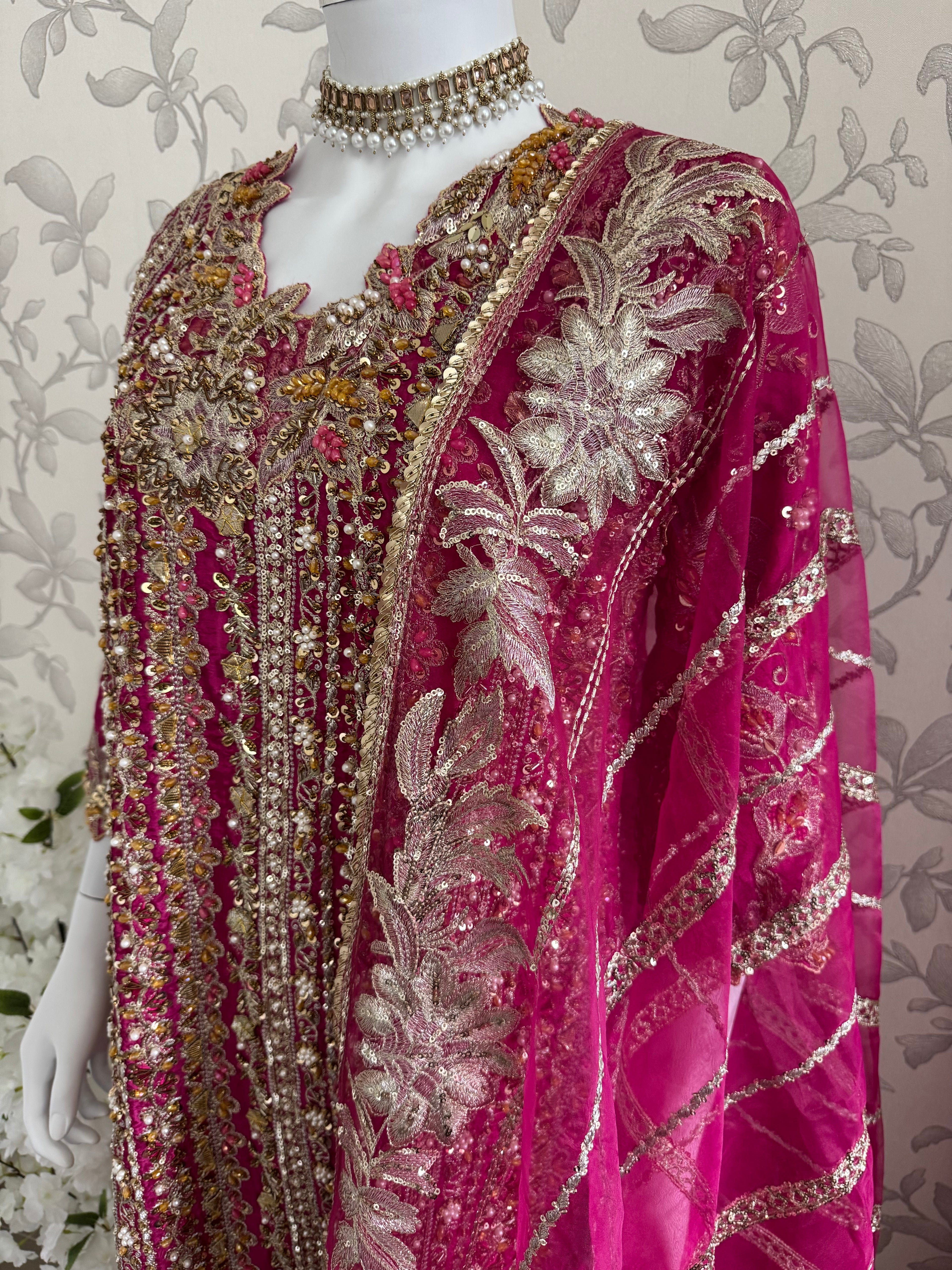 SAFINA | 3 pieces heavy Embroidered silk wedding Suit