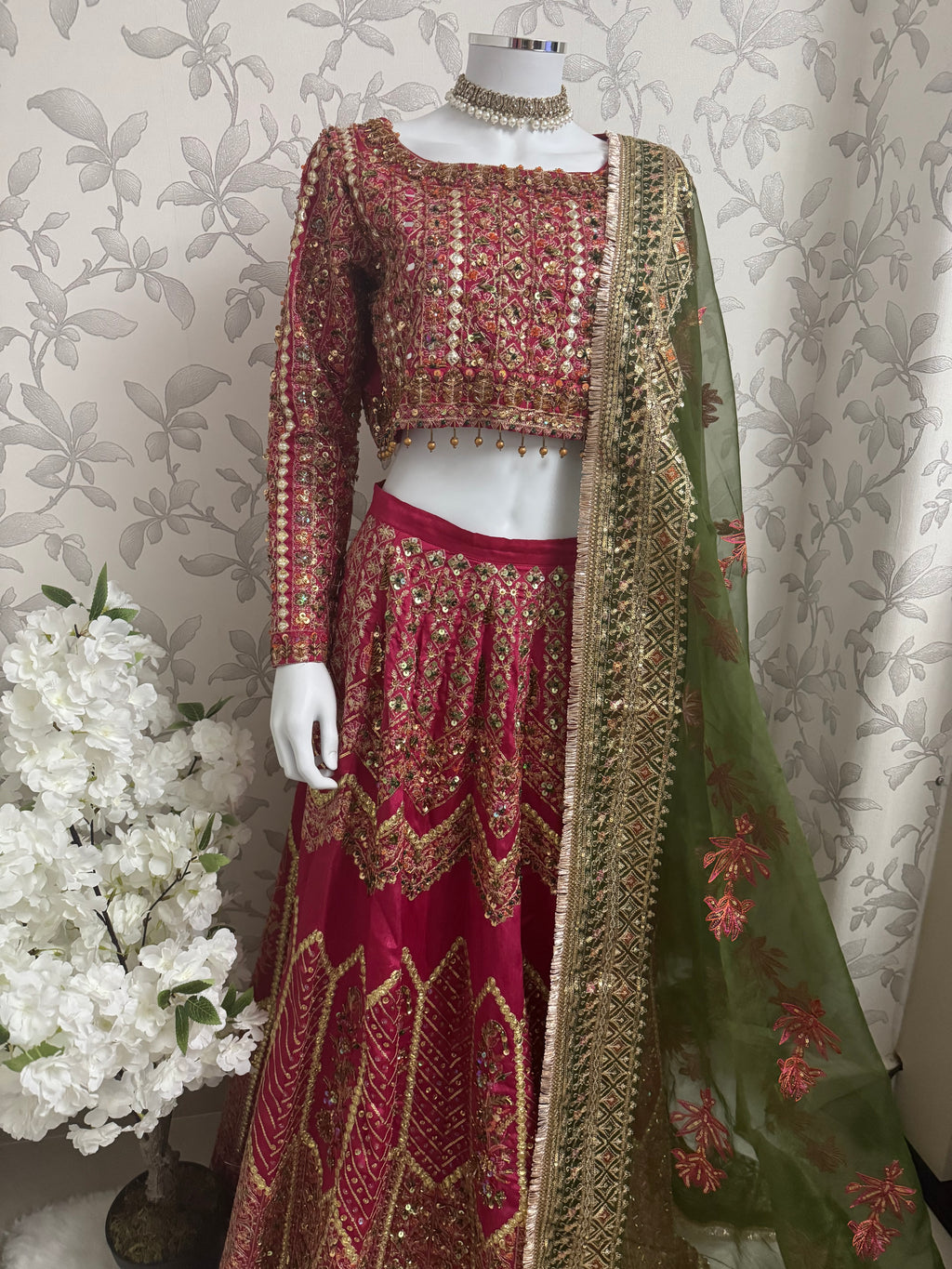 GUL BADAN | 3 piece Embroidered Pakistani bridal Lehenga choli collection