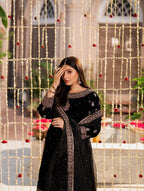 MEHVAR | 3 piece Heavy Embroidered velvet Farshi Gharara suit