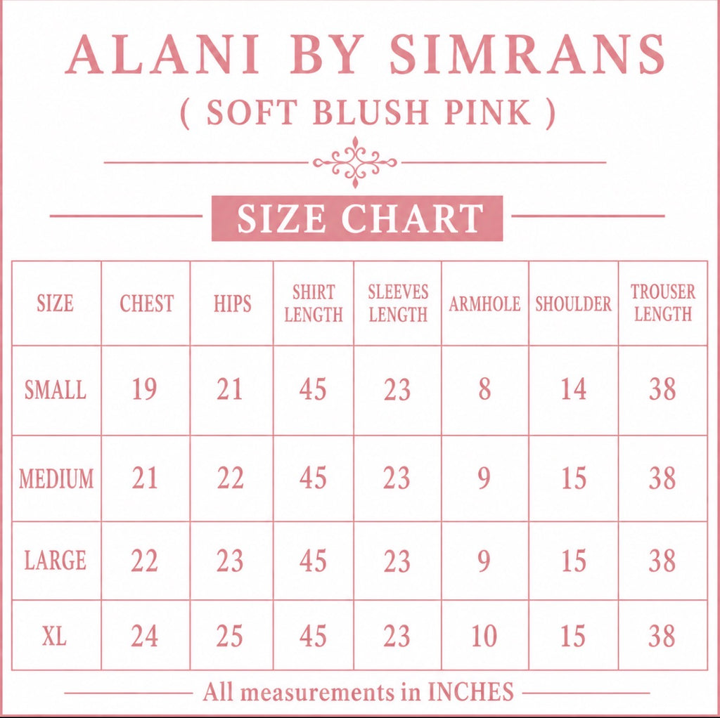 ALANI Blush Pink | 3 pieces Embroidered chiffon Suit