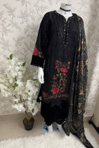 D9 MARIA.B Inspired Black Embroidered 3PC Suit