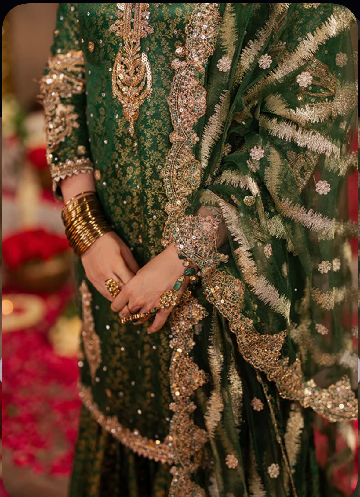 RANJHANA | 3 piece Luxury Embroidered wedding Gharara stitched suit