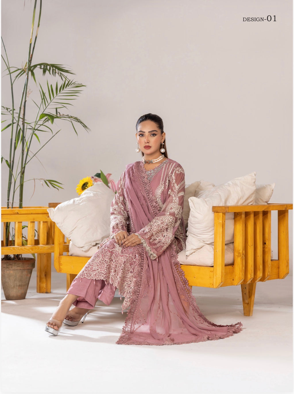 SONIYA | 3 piece heavy Embroidered Chiffon Suit