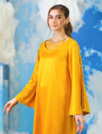 Sunshine Yellow 2 piece silk Embellished Kurta Set