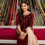 LUHH | 3 piece Embroidered VELVET wedding suit