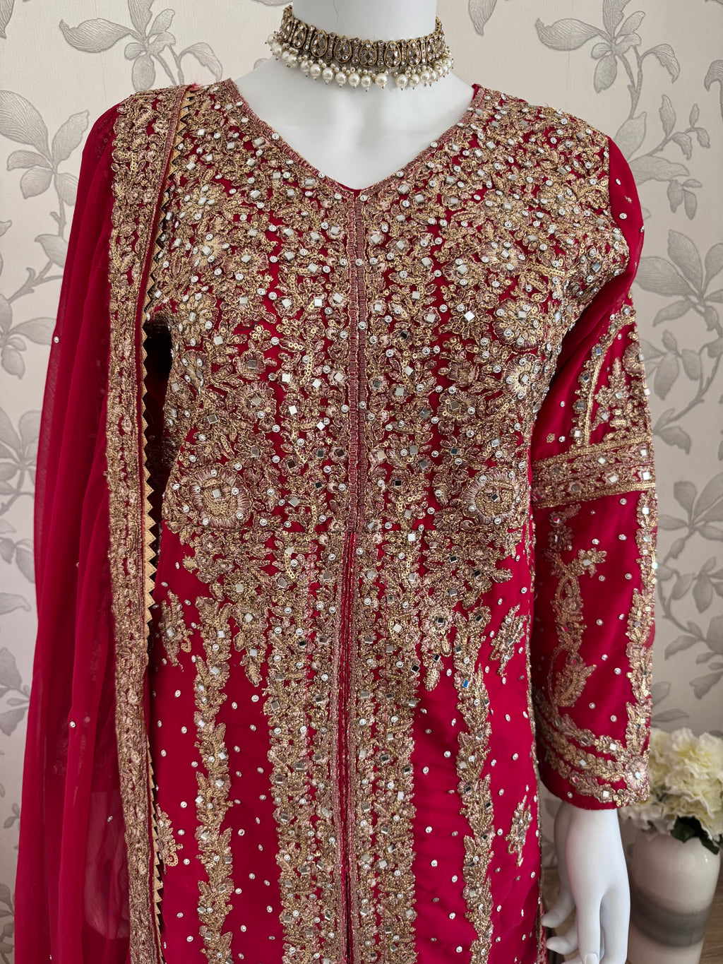 AFREEN | 3 piece Heavy Embroidered Chiffon wedding Suit