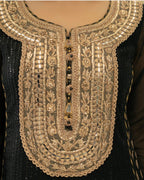 Black Embroidered 3 piece Sharara Suit | Pakistani Wedding Guest Dress
