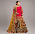 MEHNDI KI RAAT | 3 piece Embroidered Bridal Mayon/Mehndi Lehenga Dress