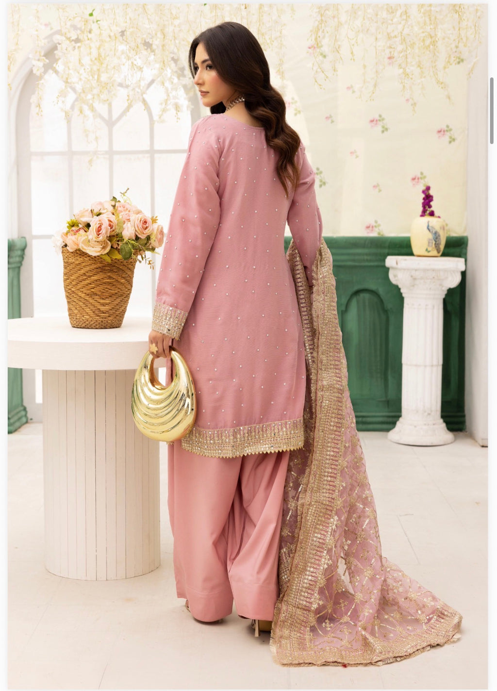 HAYA | 3 piece chiffon suit with heavy embroidered organza duppatta