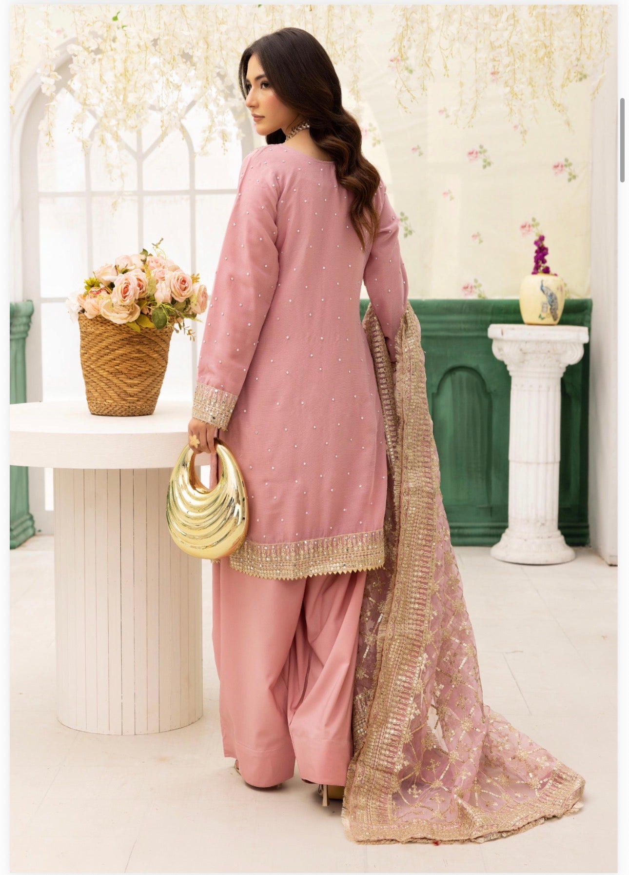 HAYA | 3 piece chiffon suit with heavy embroidered organza duppatta
